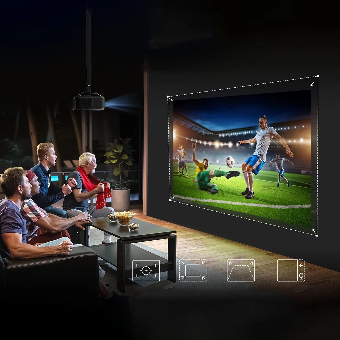 Projektor multimedial Yaber K3 Pro me JBL altoparlantë dhe subwoofer, FullHD 1080p, i zi