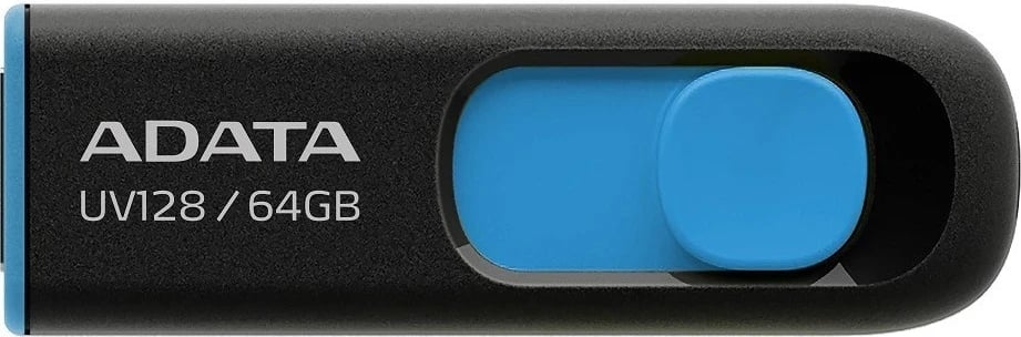USB ADATA UV128, 64GB, e zezë/kaltër