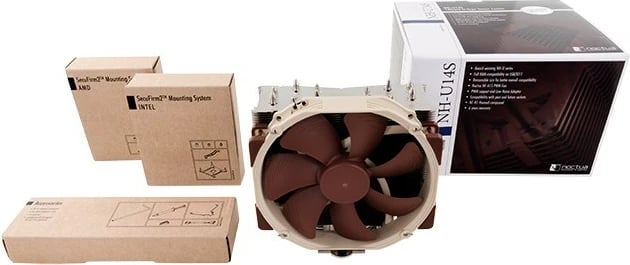 Ftohës procesori Noctua NH-U14S, 12 cm, Ngjyrë kafe, Inoks