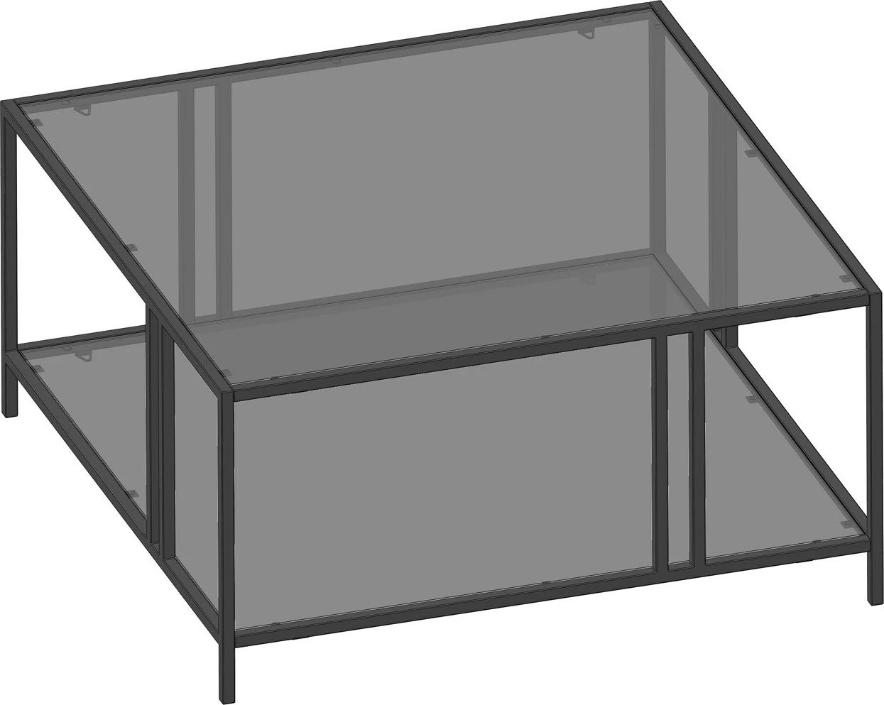 Tavolinë e ulët Hanah Home Uranüs, ngjyrë e zezë, fume