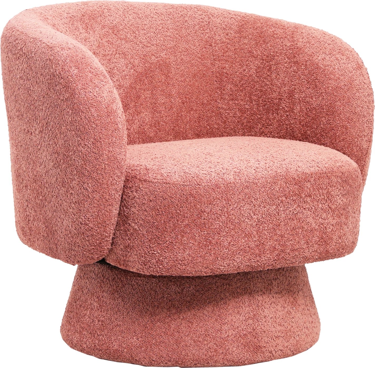 Karrige rrotulluese KARLEN FH9592.02, pëlhurë boucle rozë, 78x81x77H cm