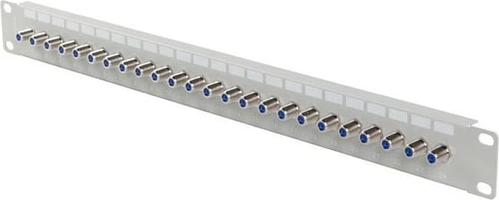 Patch panel Lanberg PPRF-R624-S, 24 porta, 19 inç, tip F, Gri