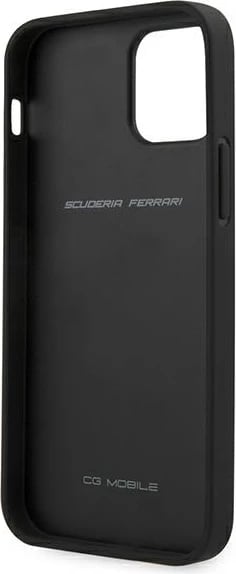 Mbështjellës Ferrari FESPEHCP12LBK për iPhone 12 Pro Max 6.7", i fortë, On Track Perforated, i zi