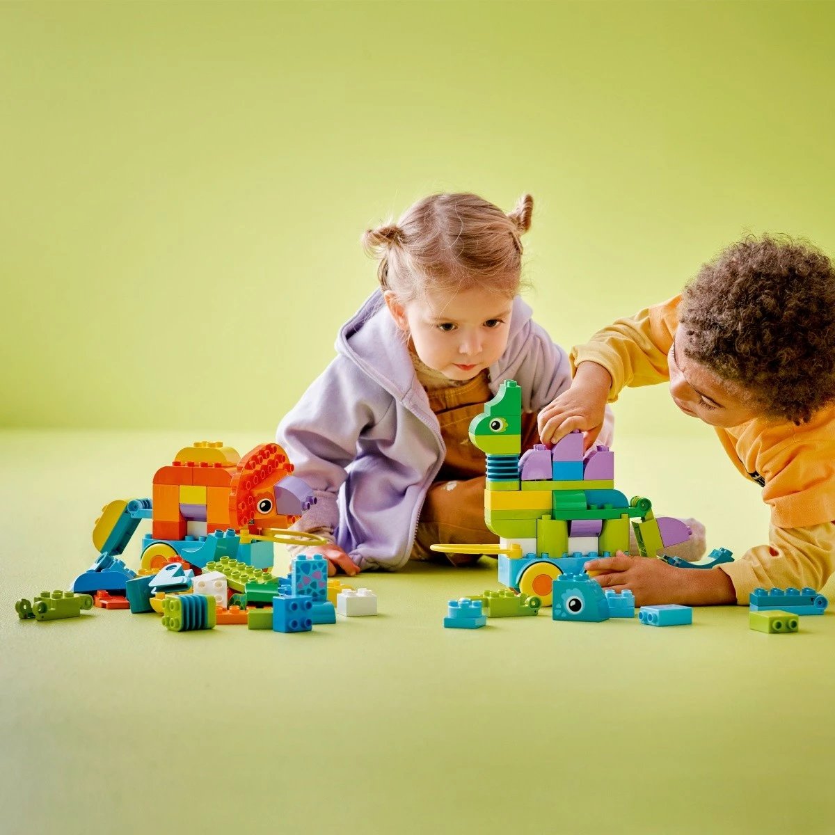 Set lodrash LEGO DUPLO 3-në-1 Dinosaurë me rrota, 108 pjesë, për fëmijë, shumëngjyrësh