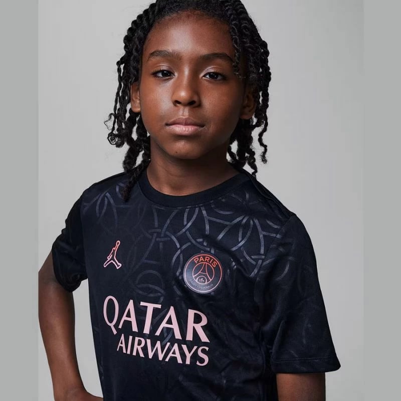 Fanellë për fëmijë Nike Jordan PSG, e zezë