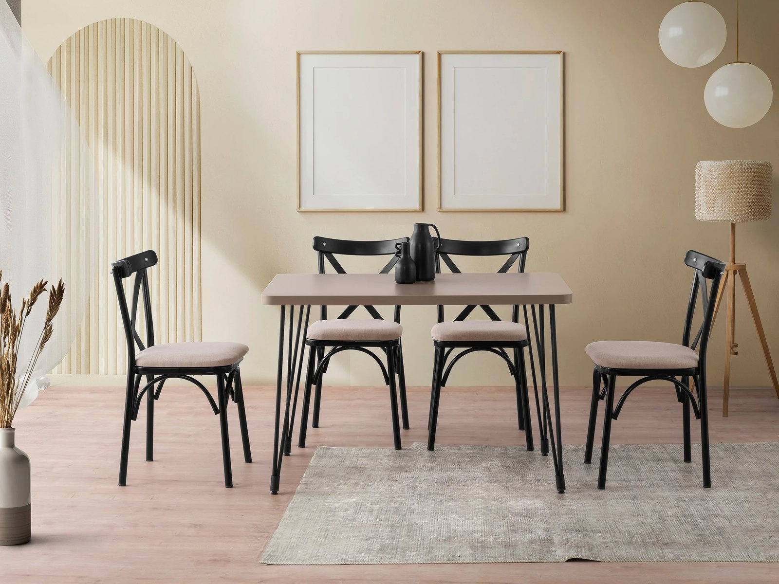 Tavolinë ngrënieje Skye Decor, ngjyrë mocha e çelët, Lagos - 1420