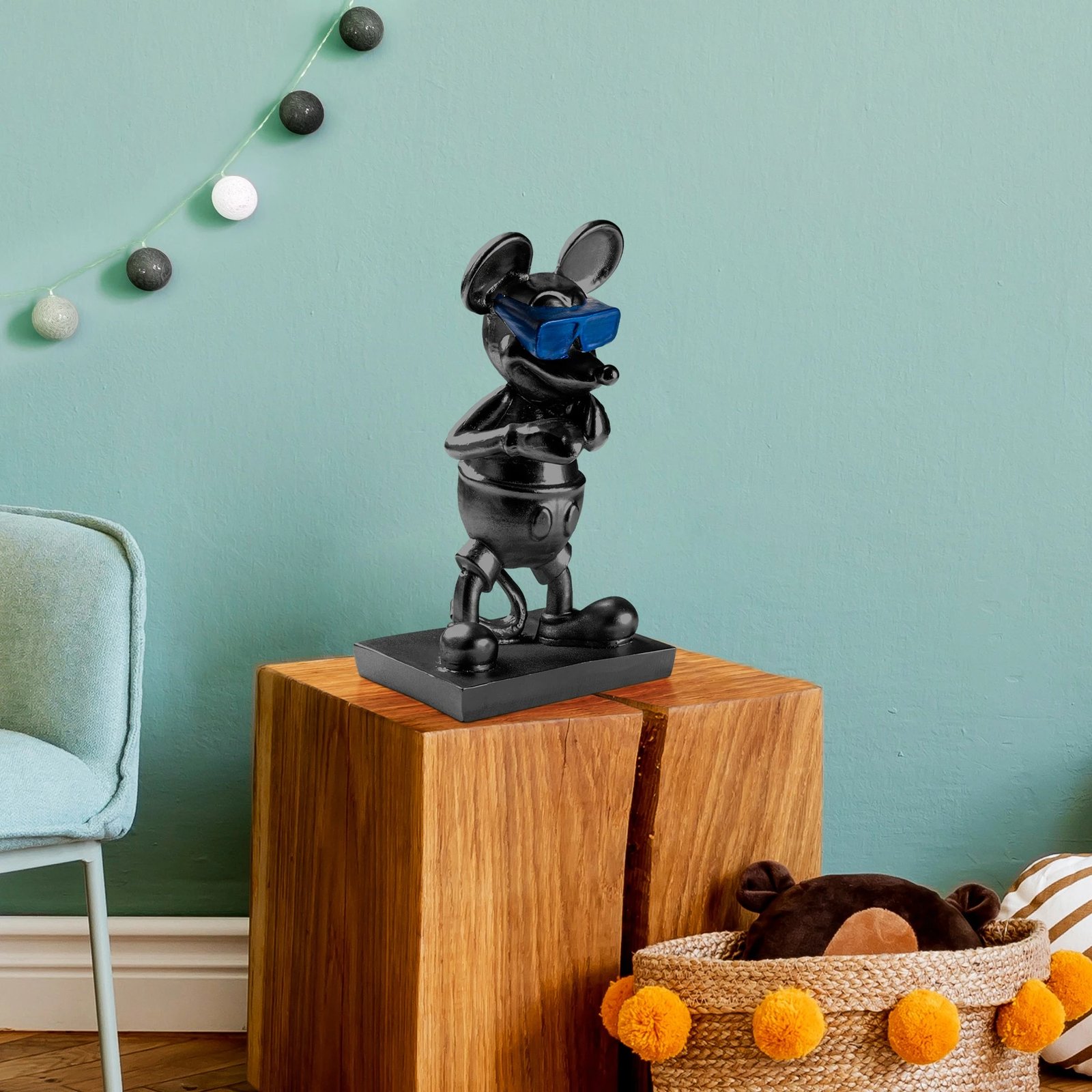 Objekt dekorativ Aberto Design, Souris-4, ngjyrë e zezë dhe blu