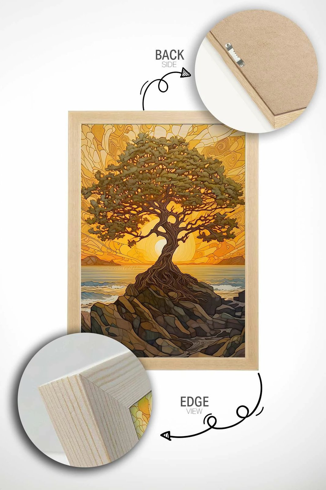 Pikturë dekorative me kornizë, Wallity, Mscartmdl36, shumëngjyrëshe, 33x48cm