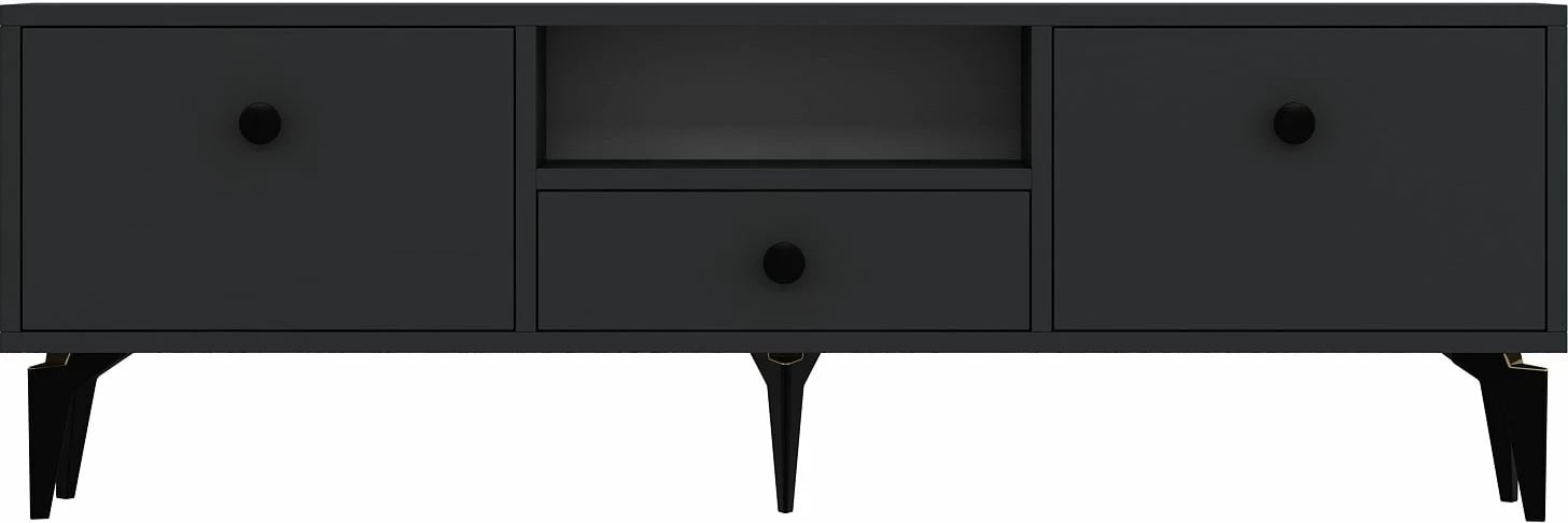 Komodë për TV Skye Decor, 1300-DROP-1, antracit, e zezë