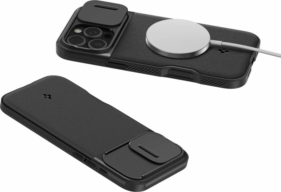 Mbështjellës Spigen Optik Armor Mag për iPhone 16 Pro, MagSafe, i zi