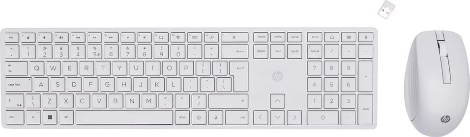 Set maus dhe tastierë, HP 650 4R016AA, pa tela, US-Int layout, madhësi standarde, e bardhë