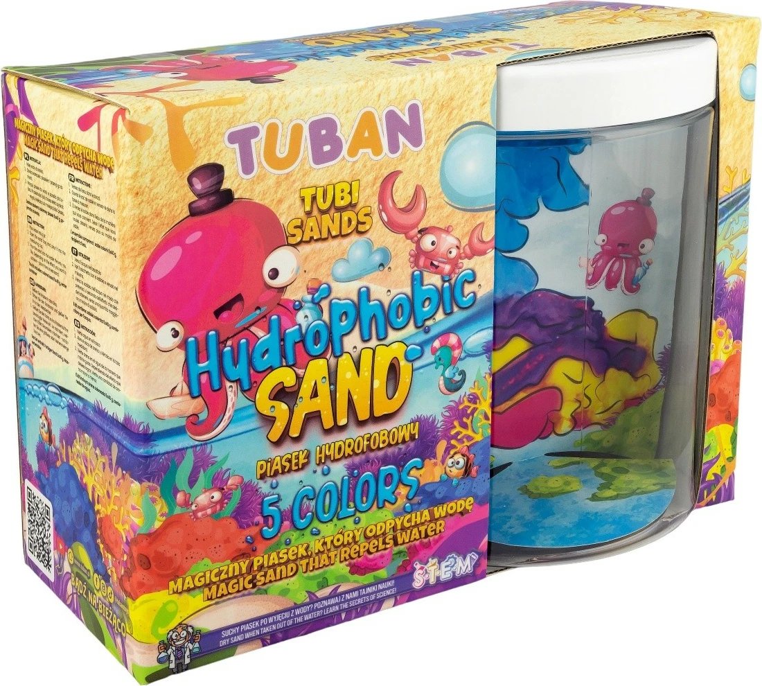 Set rërë hidrofobike TUBAN TU3558 me akuarium, 5 ngjyra