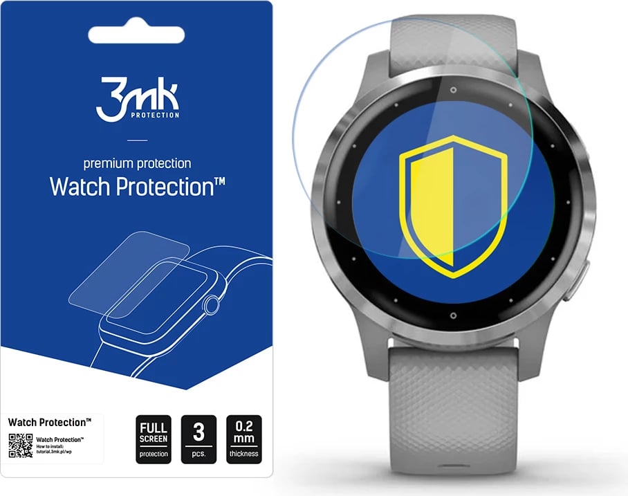 Mbrojtës ekrani për orë Garmin Vivoactive 4S, 3mk Protection Watch ARC+, set 3 copë