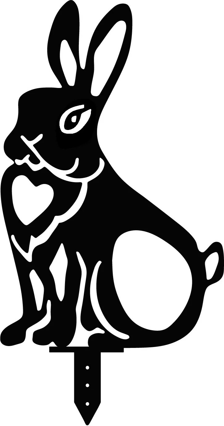 Set dekorativ për kopsht, lepuj metalik, Aberto Design, ngjyrë e zezë