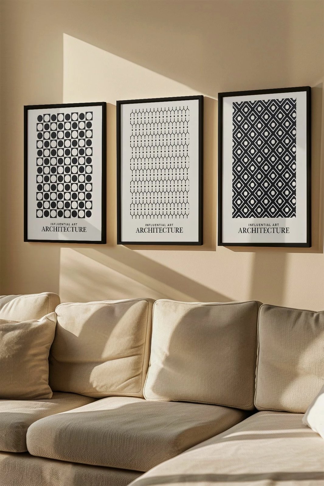 Pikturë dekorative me kornizë (3 copë), Wallity, Artvmodel35-Sıyah