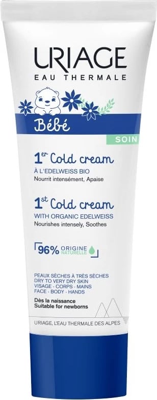Krem fytyre dhe trupi për fëmijë URIAGE Baby 1st Cold Cream Ultra-Nourishing, 75ml