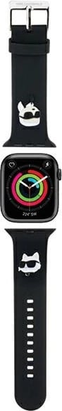Rrip Apple Watch Karl Lagerfeld 3D Rubber Karl&Choupette Head, silikon, i zi, 38/40/41mm