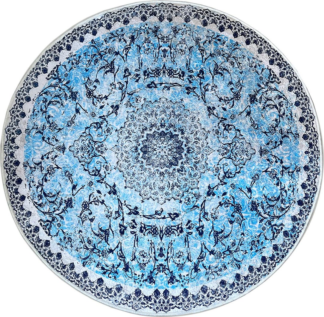 Qilim rrumbullakët, ngjyrë kaltër, 80x80cm, Conceptum Hypnose Raiya Çap