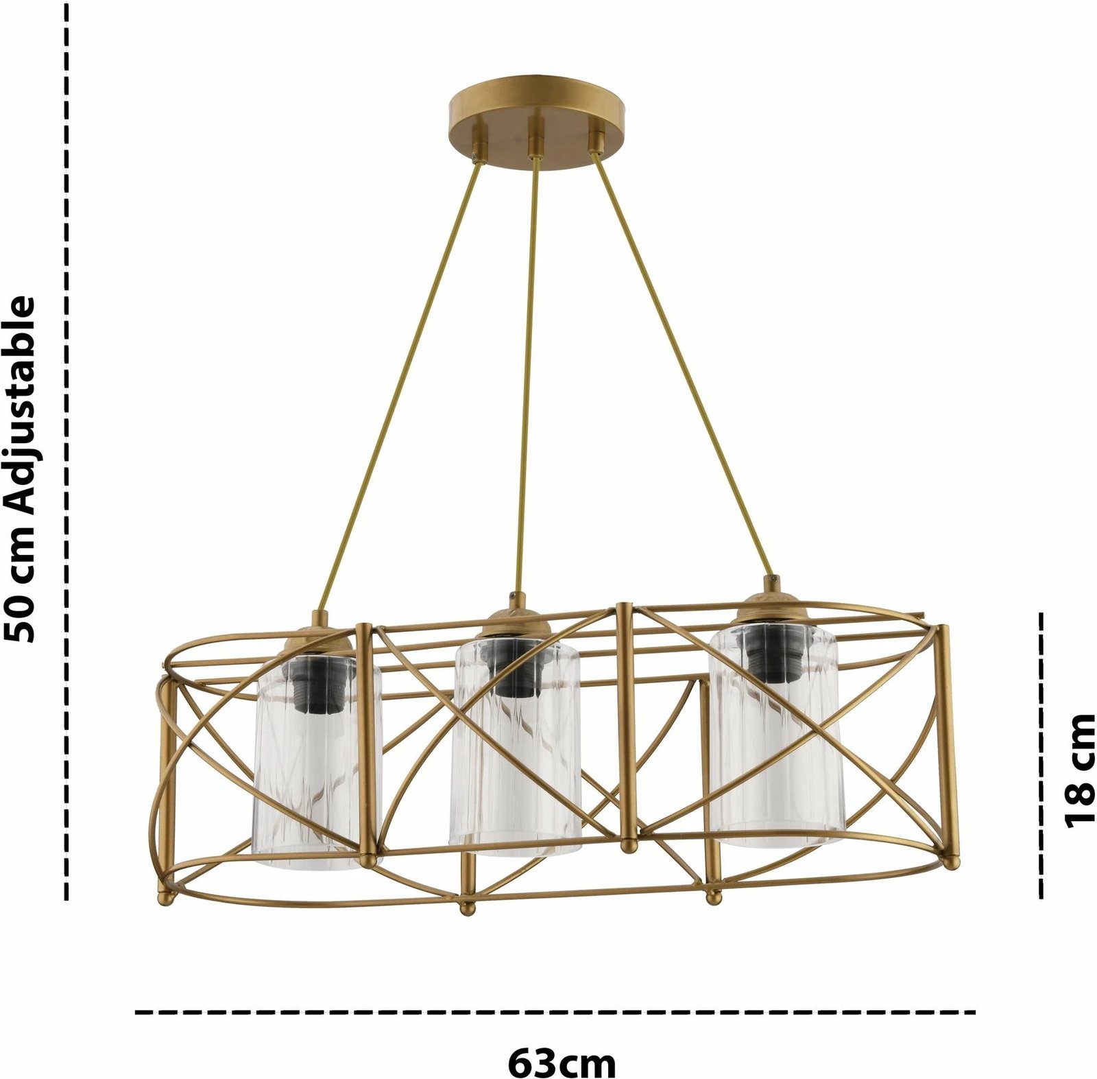 Llambë varëse Opviq, Dratrio, xham i tejdukshëm, ngjyrë ari