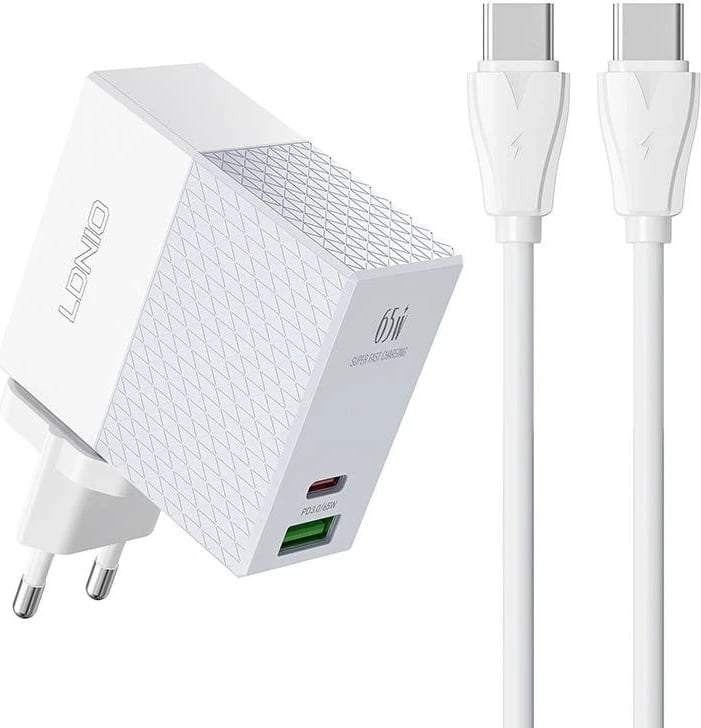 Karikues rrjeti LDNIO A2620C USB, USB-C 65W, i bardhë