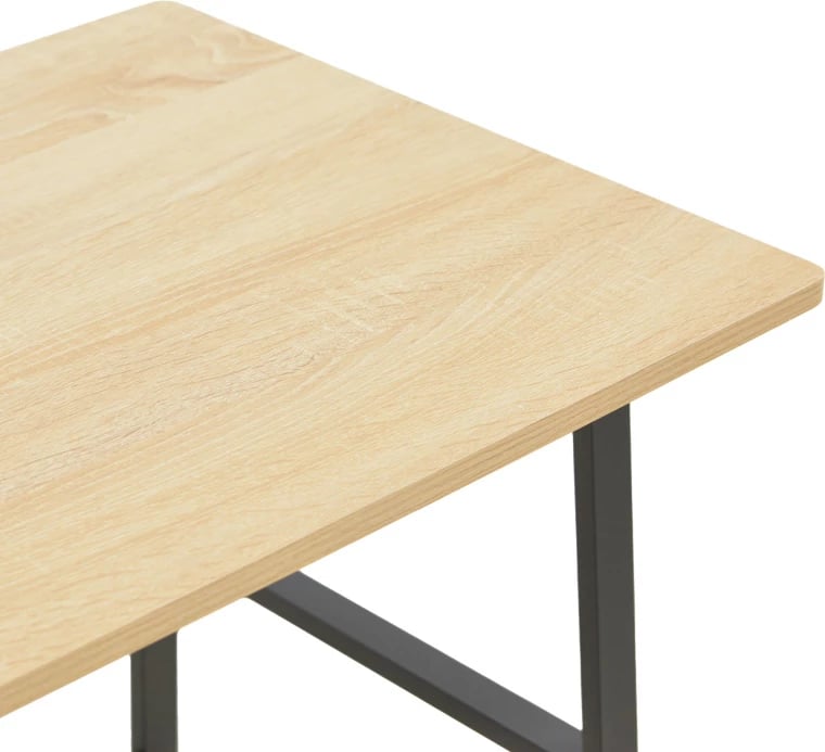 Tavolinë pune Ferje me rafte, MDF natyrale-e zezë, 100x48x75cm