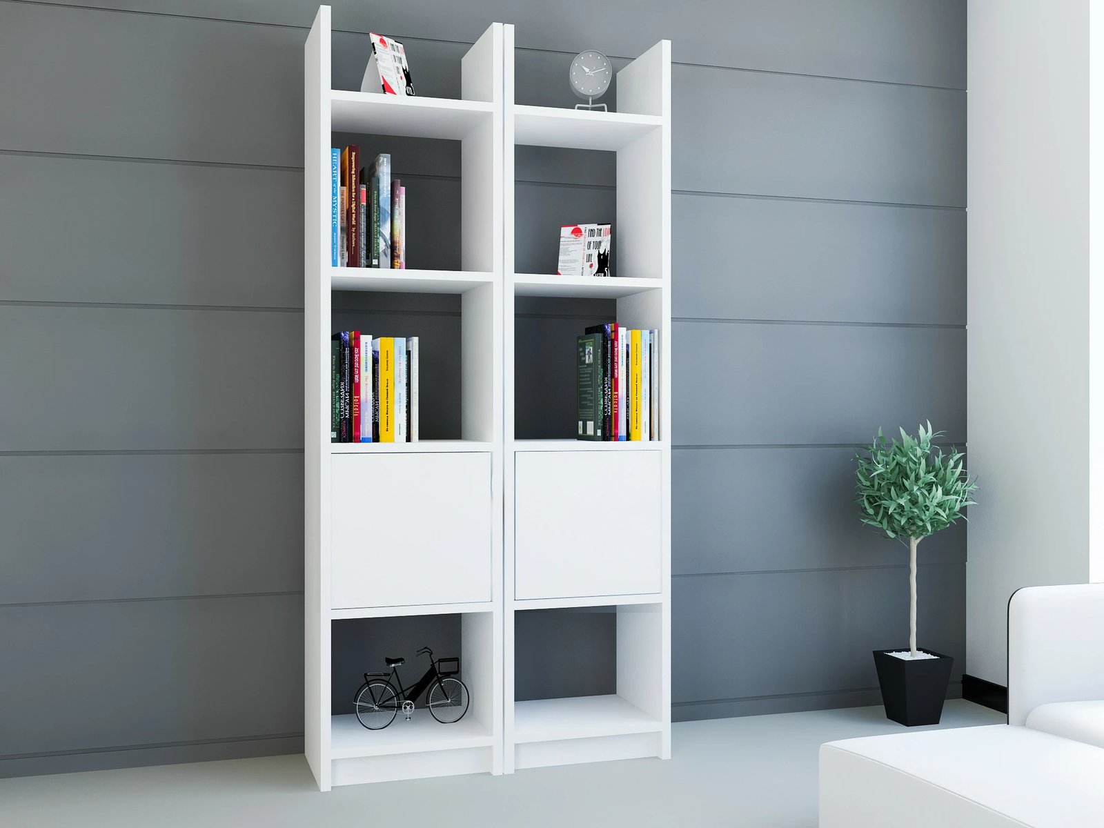 Raft librash Hanah Home, Esbi 102, i bardhë