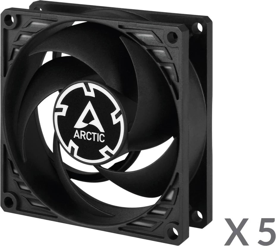 Ventilatorë Arctic Cooling P8 Value Pack, 80 mm, të zinj, set prej 5 copë