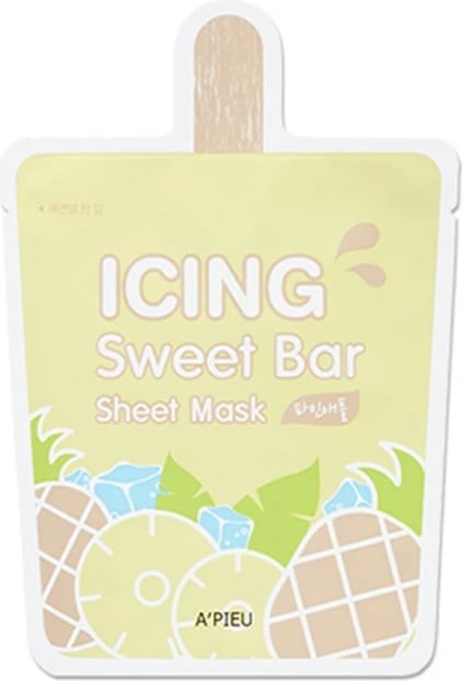 Maskë në letër për femra A'Pieu Icing Sweet Bar Sheet Mask Smoothing and Hydrating Pineapple, 21g