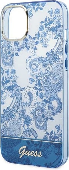 Mbështjellës Guess Porcelain Collection për iPhone 14 Plus 6.7", Kaltër Mbështjellës Guess Porcelain Collection për iPhone 14 Plus 6.7", Kaltër