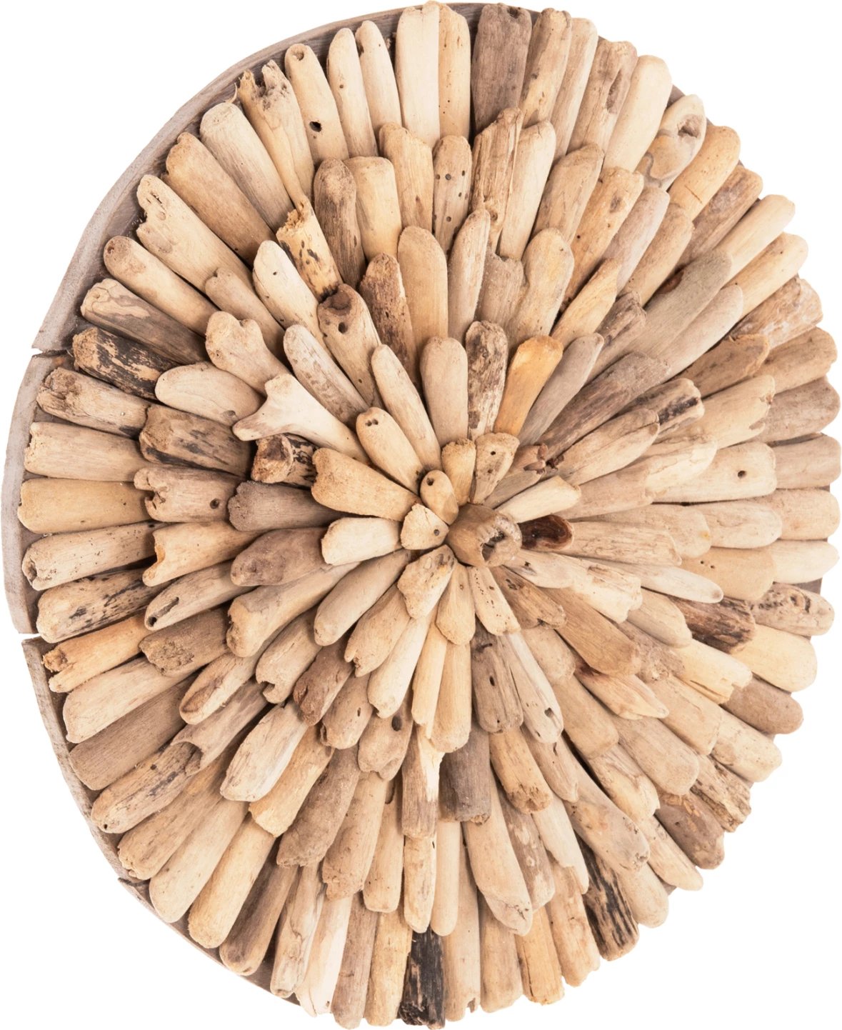 Dekorim muri rrumbullak CHIIKI FH4297 dru të sjellë nga deti natyral Φ40 cm