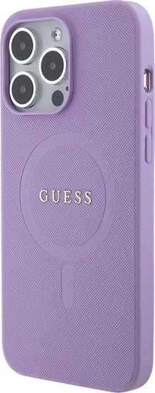 Mbështjellës Guess GUHMP15XPSAHMCU për iPhone 15 Pro Max 6.7", Saffiano MagSafe, vjollcë