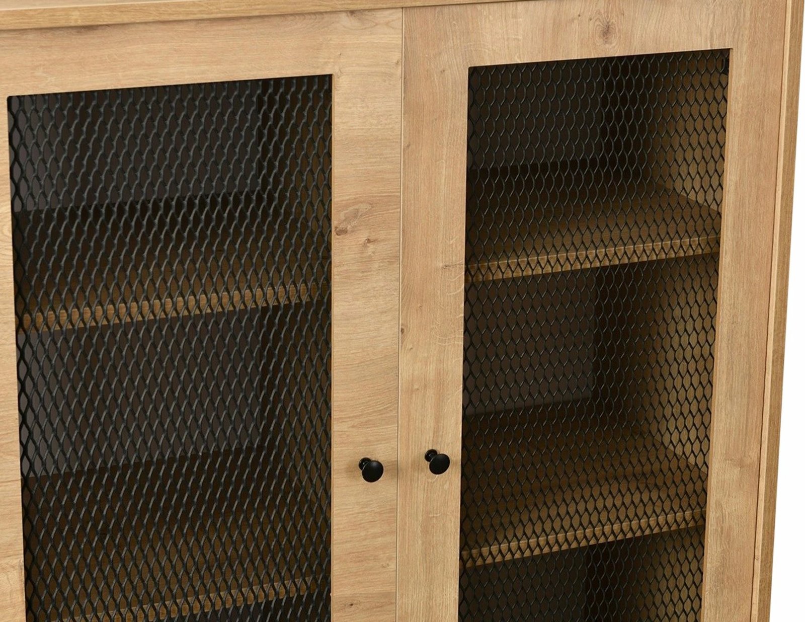 Komodë anësore Skye Decor, ngjyrë lisi, me rrjetë