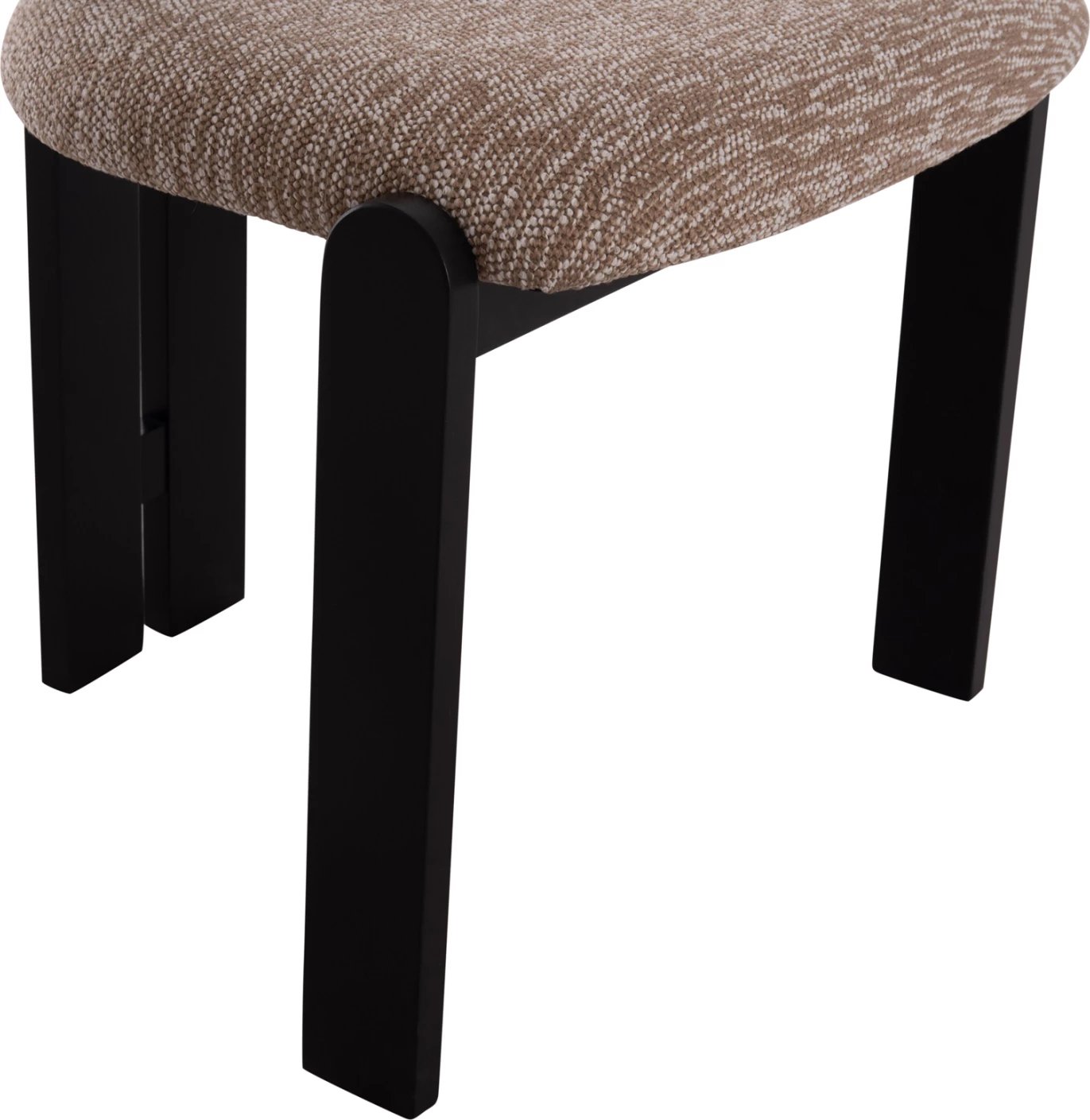 Karrige ngrënieje KARVO, set prej 2 copë, stof kafe, dru i zi, 57x50x78.5cm