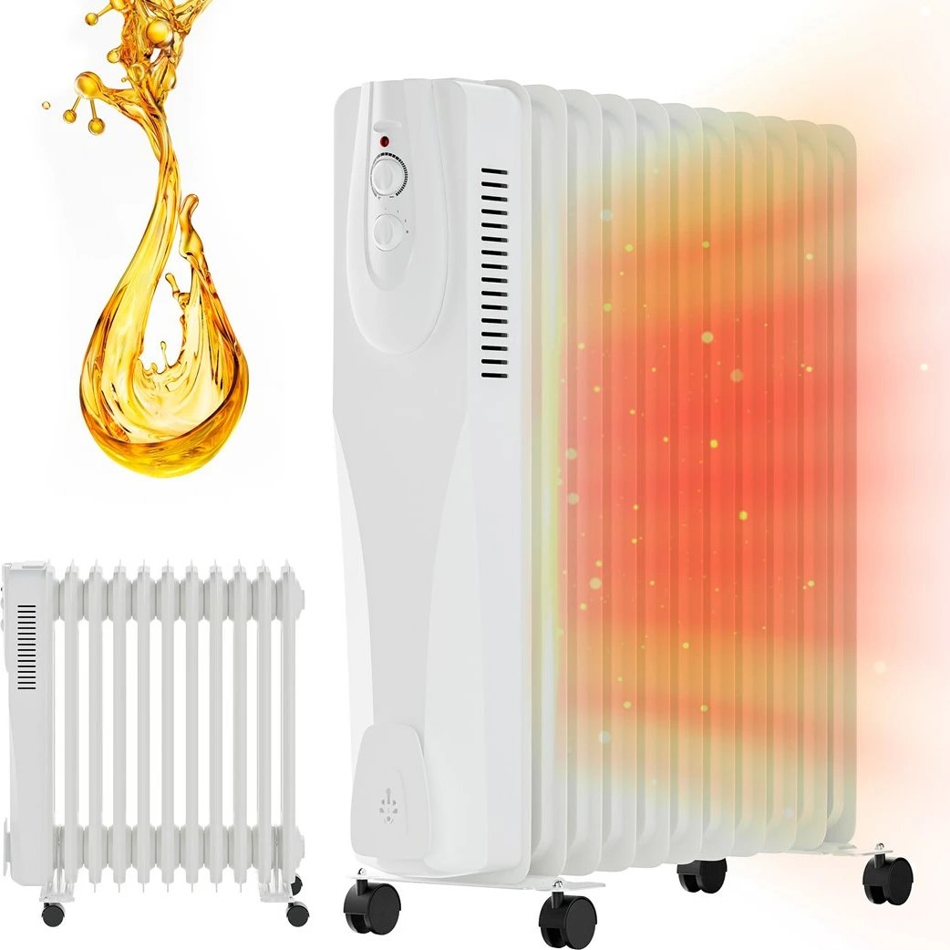 Radiator me vaj Extralink NY-25W1, 2500W, 11 elemente, Bardhë