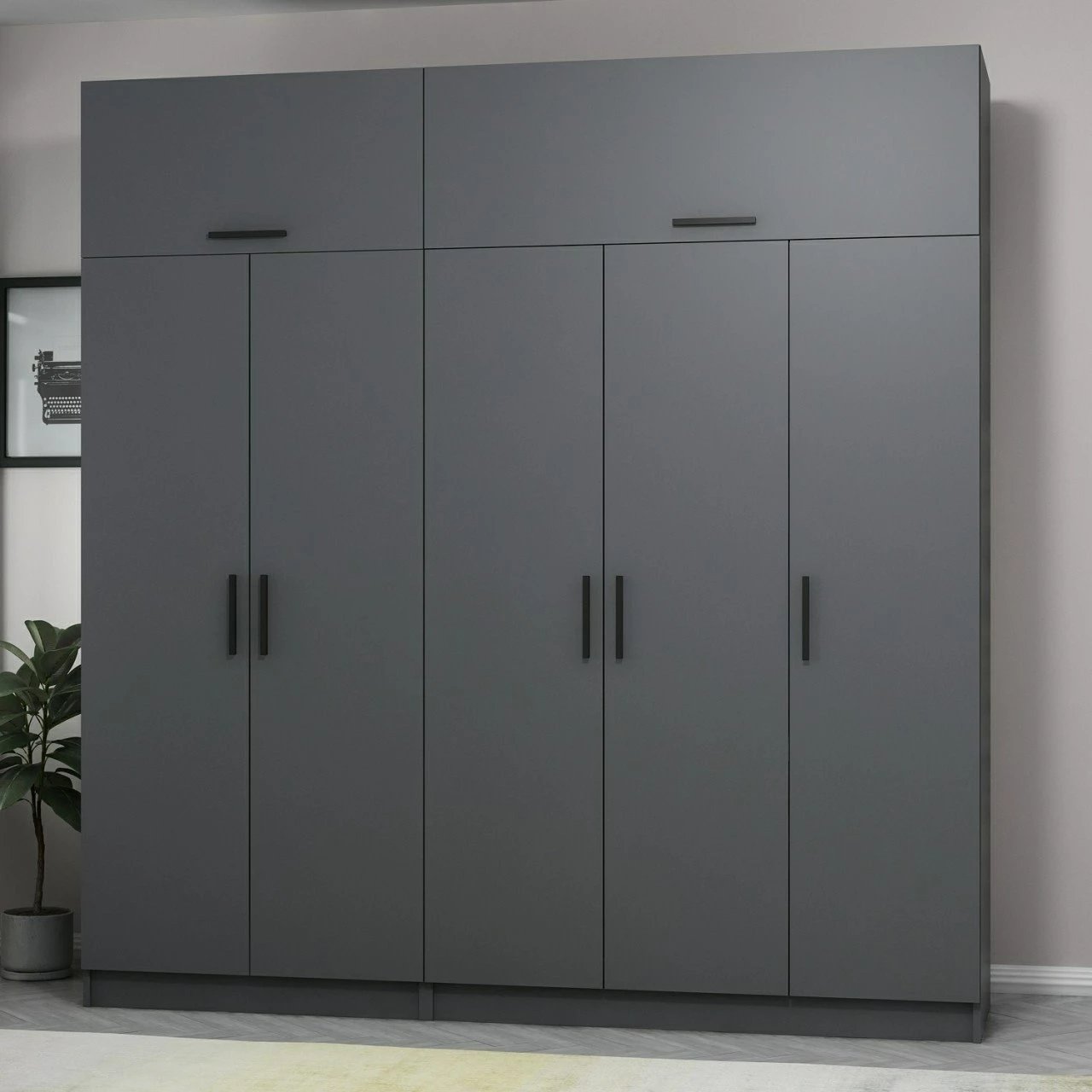 Dollap Skye Decor, ngjyrë antracit, 225x235x52cm