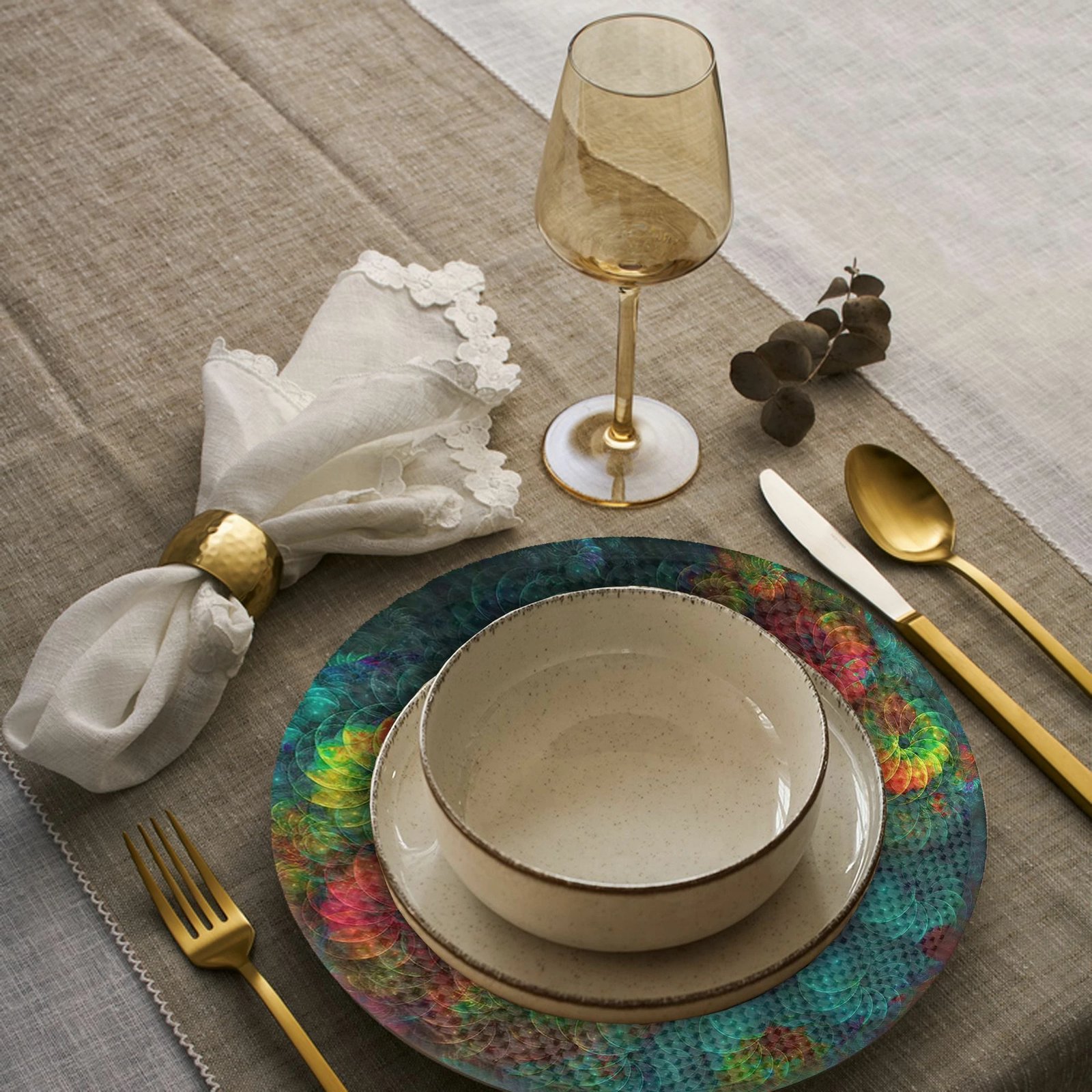 Set nënshtrues tavoline Hermia Concept, shumëngjyrësh, 4 copë, 37cm