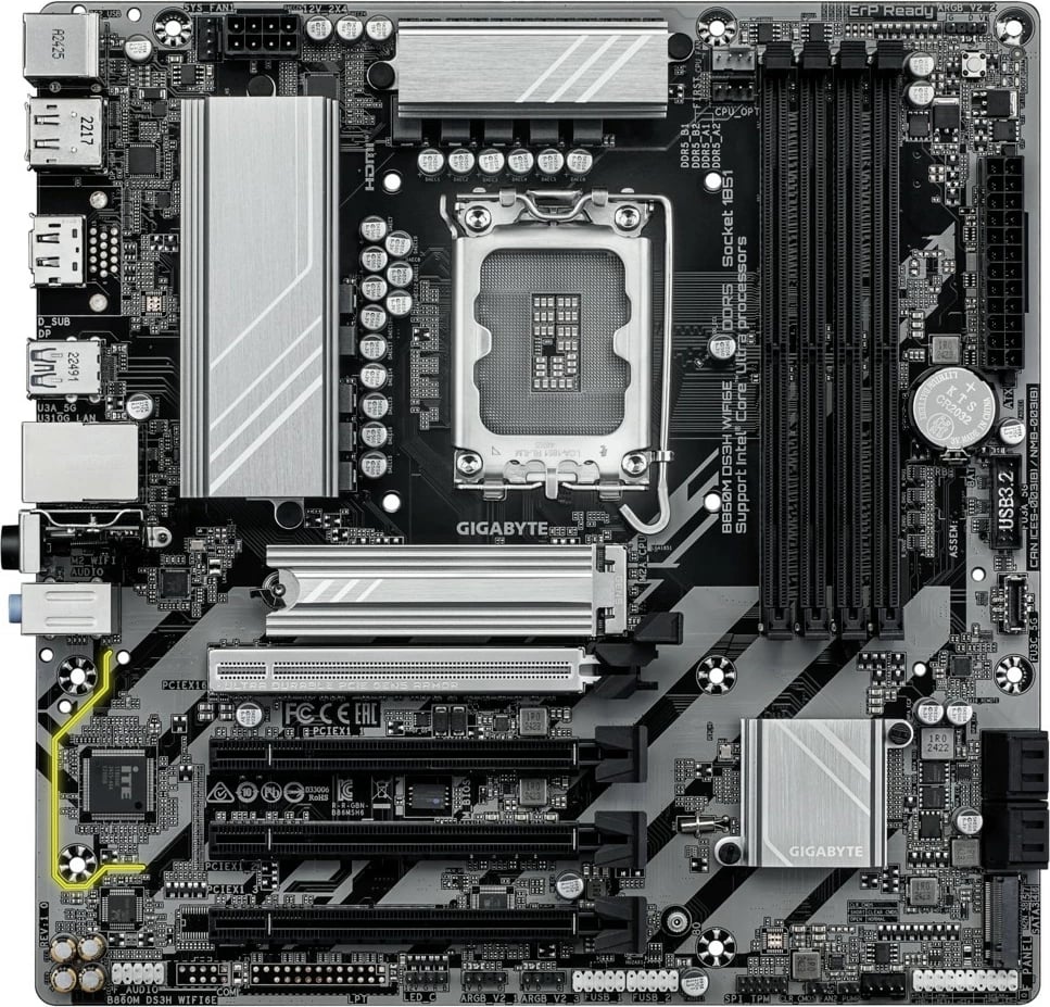 Pllakë amë Gigabyte B860M DS3H WIFI6E, micro ATX, LGA1851, Wi-Fi 6E