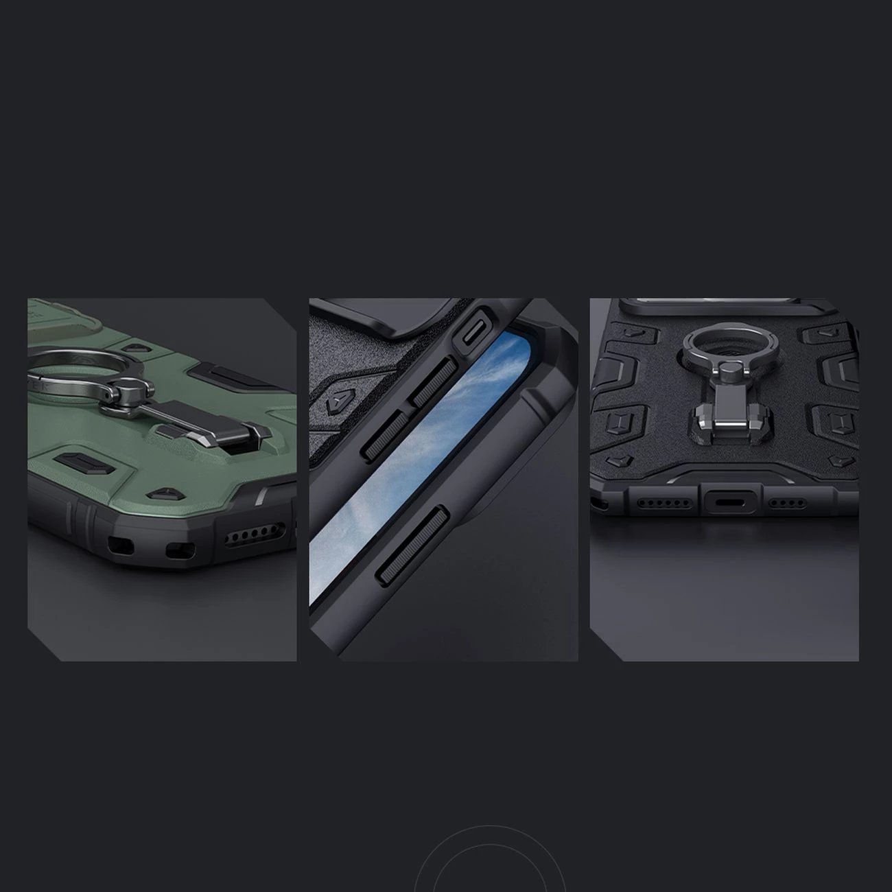 Mbështjellës Nillkin CamShield Armor Pro Magnetic për iPhone 14 Plus, me kapak kamere, unazë dhe MagSafe, i zi