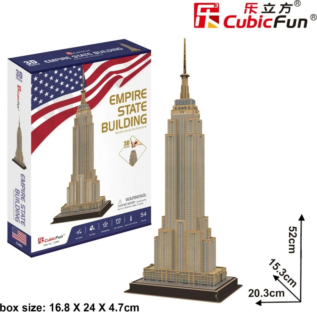 Puzzle 3D Cubic Fun Empire State Building, 54 pjesë