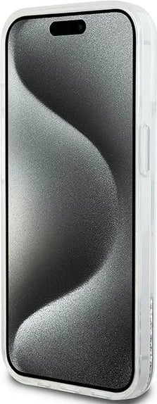 Mbështjellës DKNY Liquid Glitter Big Logo për iPhone 15/14/13, Bardhë