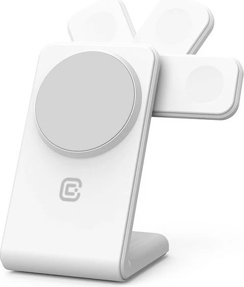Karikues wireless 3-në-1 CRONG MagSafe për iPhone, Apple Watch, AirPods, Bardhë