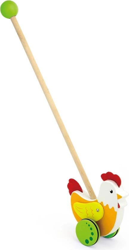 Lodër shtytëse druri, Viga Hen, 2+ vjeç, portokalli