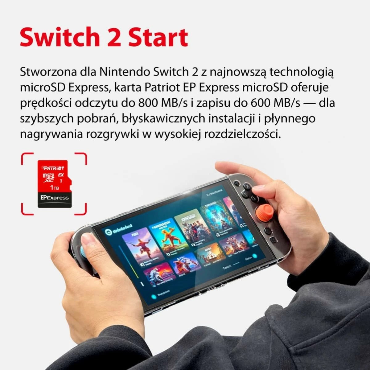 Kartë memorie microSDXC Patriot EP Express 512GB, 800/600MB/s, e kuqe