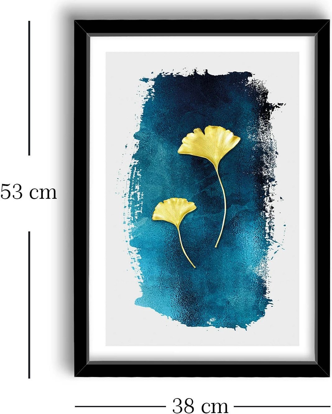 Pikturë dekorative me kornizë, MDF, 38x53cm, ngjyra blu, e bardhë, e verdhë, blu e errët, Wallity 3853NISCT-005