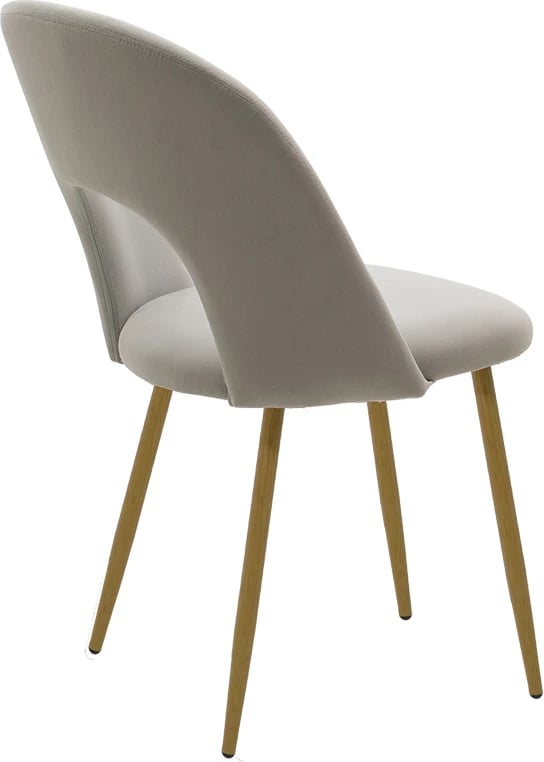 Karrige Jonah, kadife gri, këmbë natyrale, set prej 4 copash