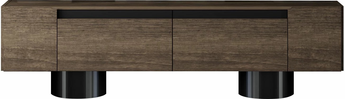 Komodë TV Skye Decor, bohem, ngjyrë arre dhe e zezë