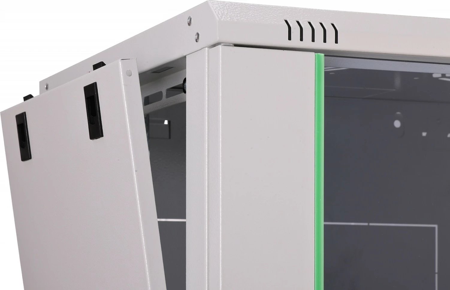 Kabinet rrjeti muror 19" 9U, Digitus, DN-37104, 474×600×450 mm, derë xhami, IP20, kapacitet ngarkese 60 kg, i pambledhur, gri