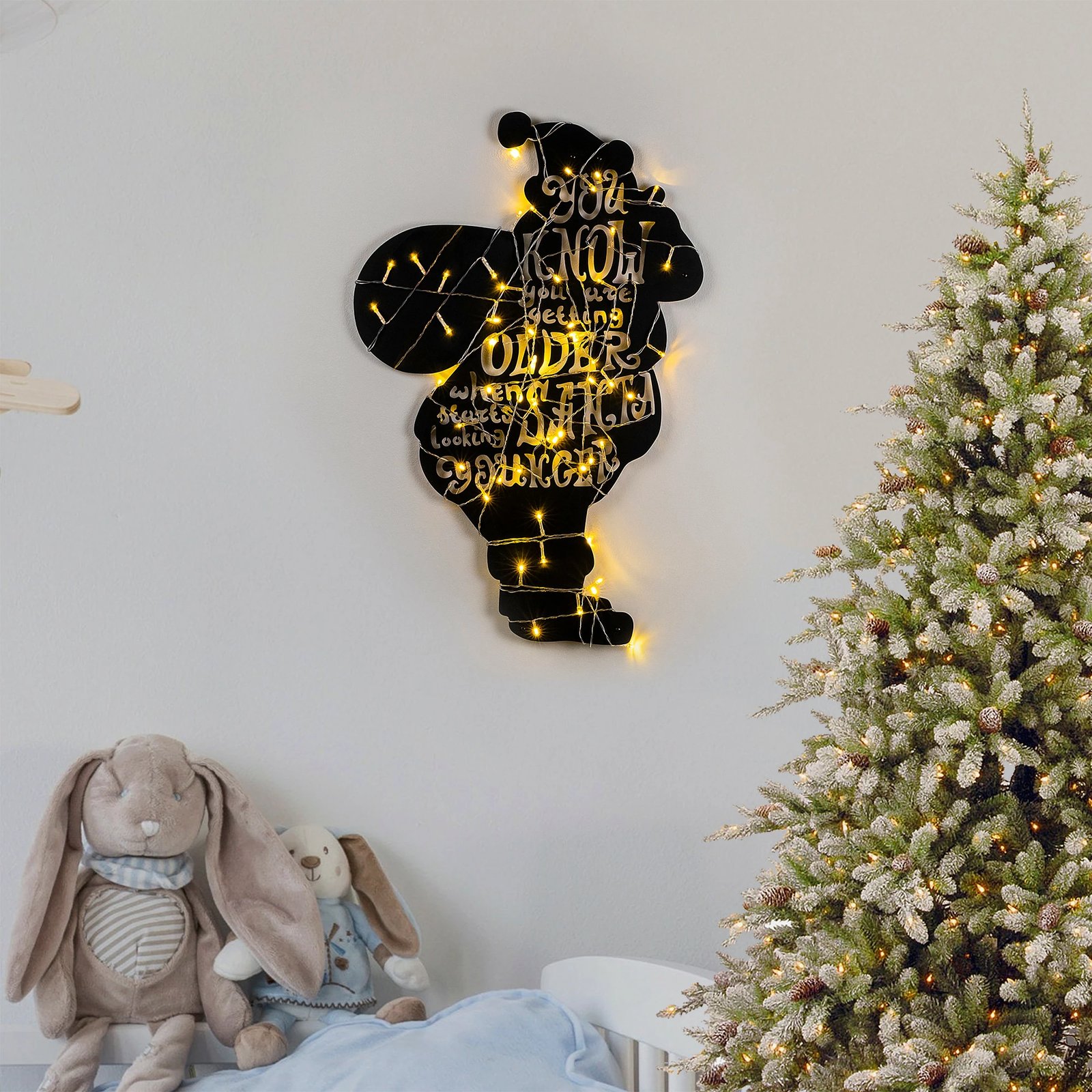 Aksesor dekorativ metalik për mur, Wallity, XMASBLACK - 009