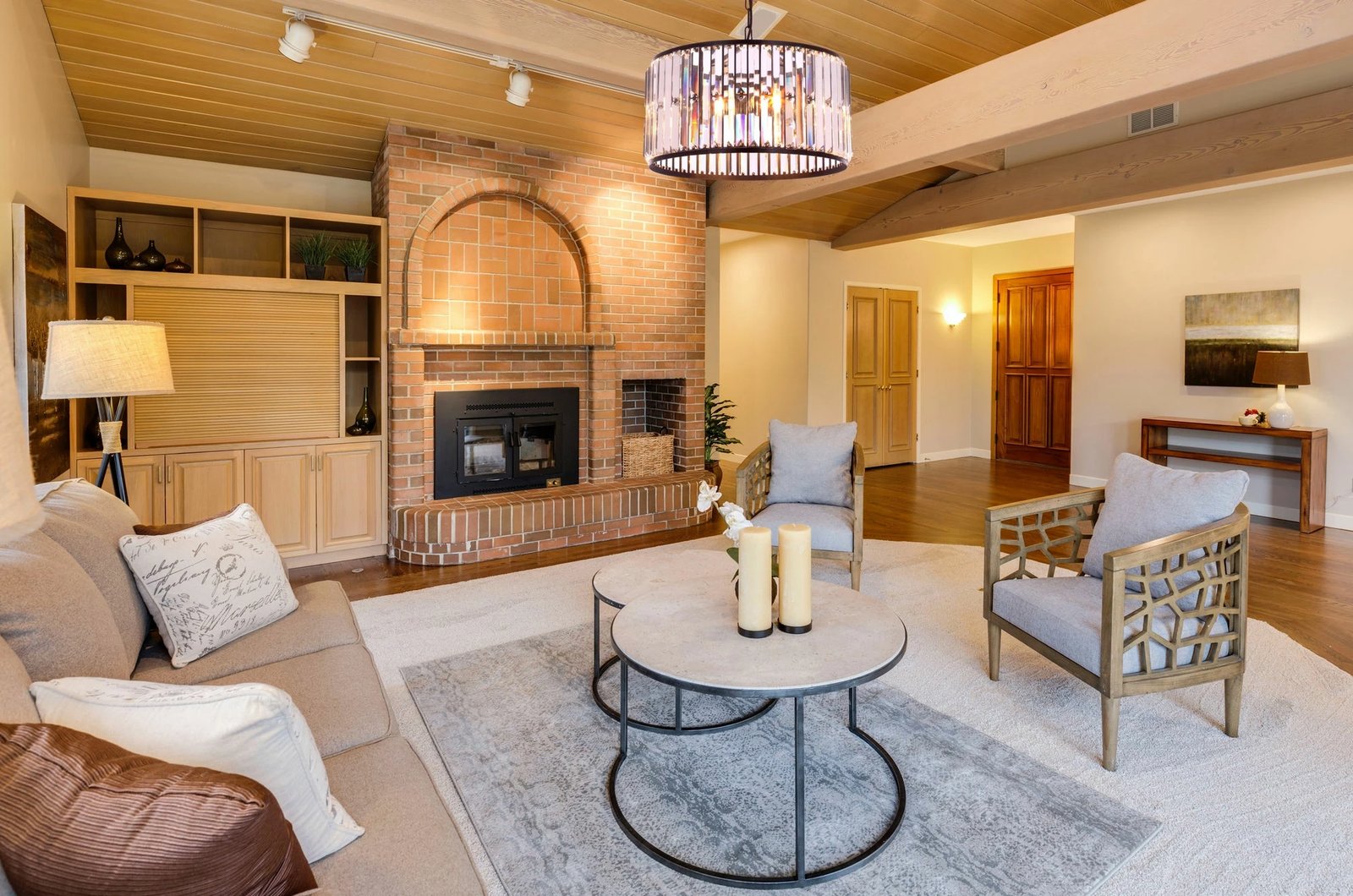 Llambë tavani Opviq, AV-1667-3E, ngjyrë antike, trup metalik, kapak kristali, 65x40cm