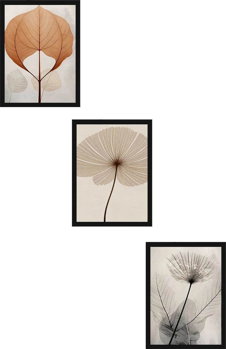 Pikturë dekorative me kornizë MDF (3 copë), Wallity, Huhu481S, 50x70cm